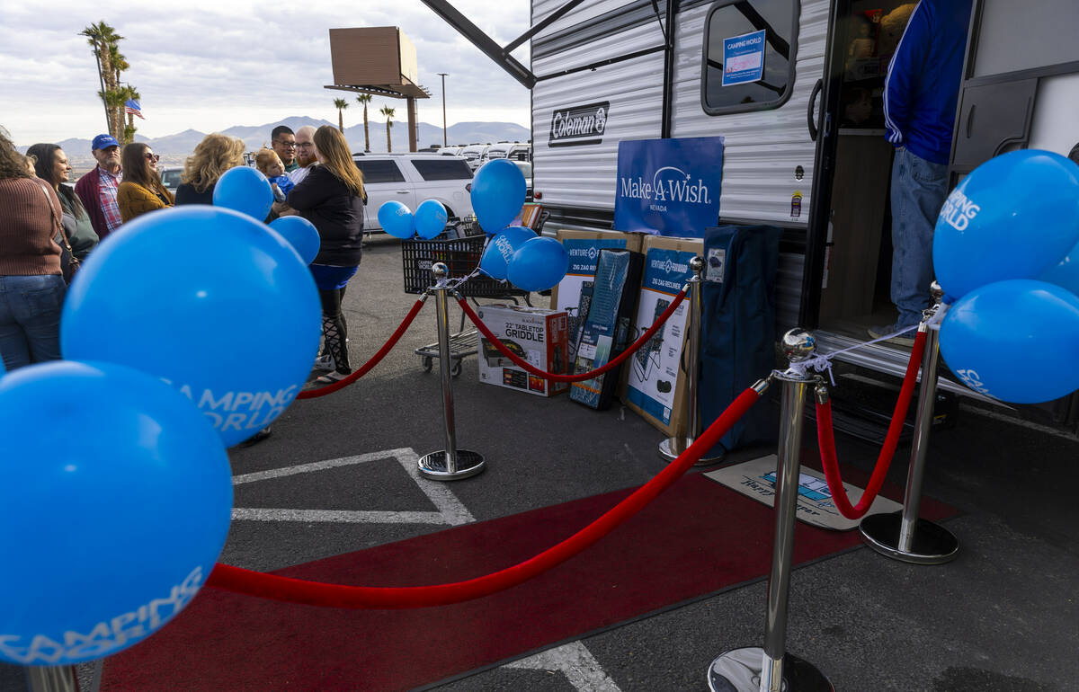 The new camper from Camping World presented to the King family of Henderson in conjunction with ...