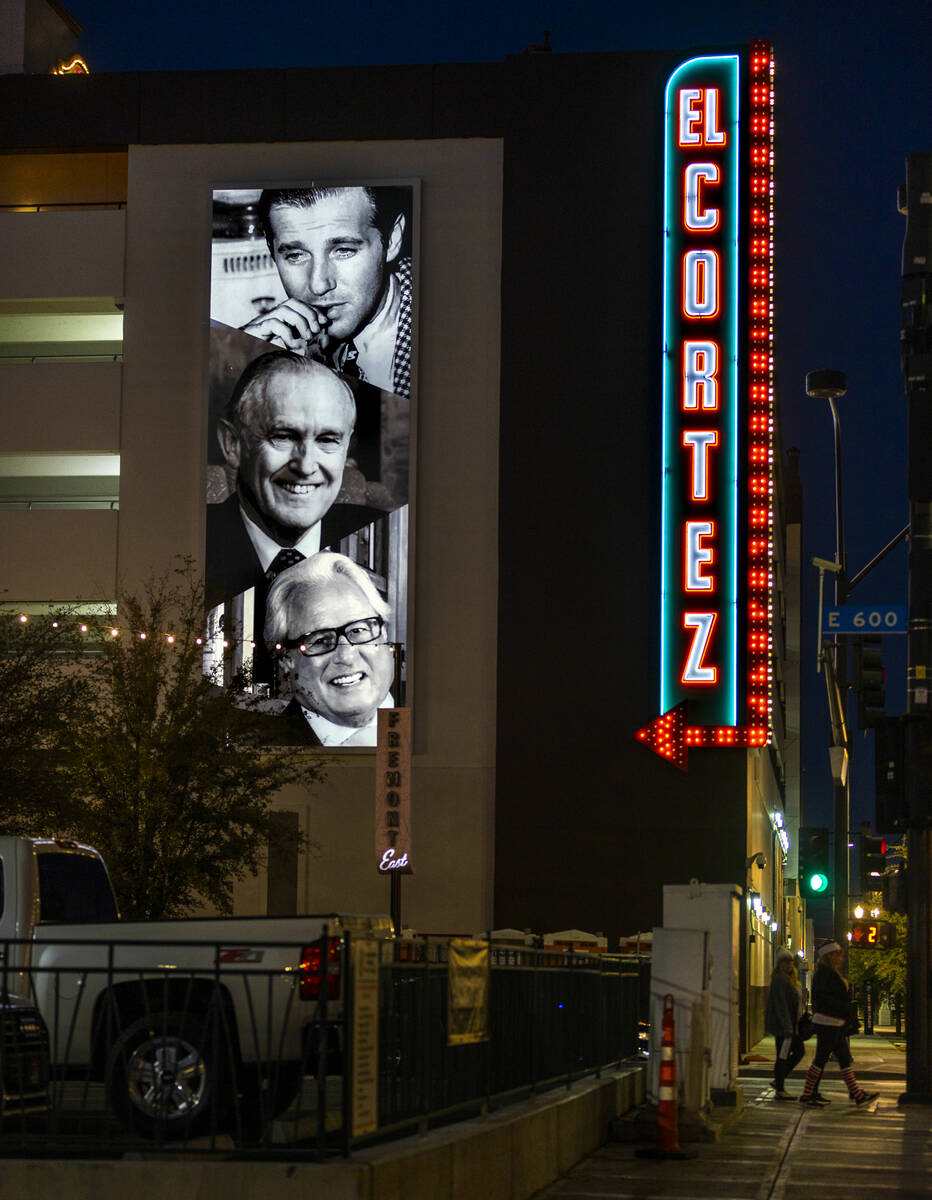 The new signage outside during ongoing El Cortez expansion features Kenny Epstein, bottom, Jack ...