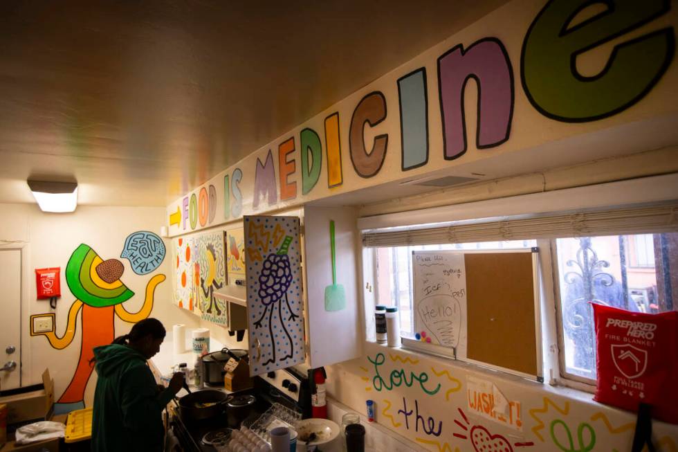 Food is prepared in the kitchen area at the Inspiring Children Foundation nonprofit, which assi ...