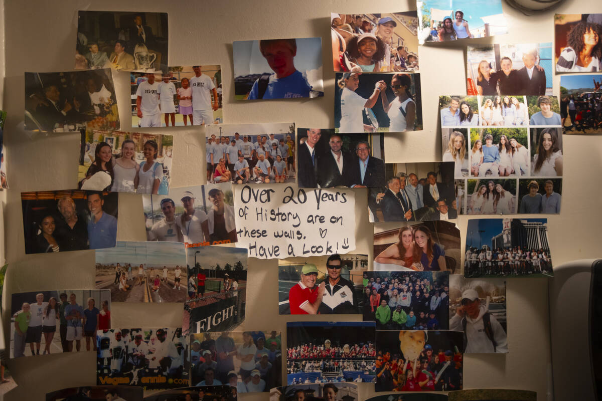 Various pictures are seen on display in a bathroom at the Inspiring Children Foundation, which ...