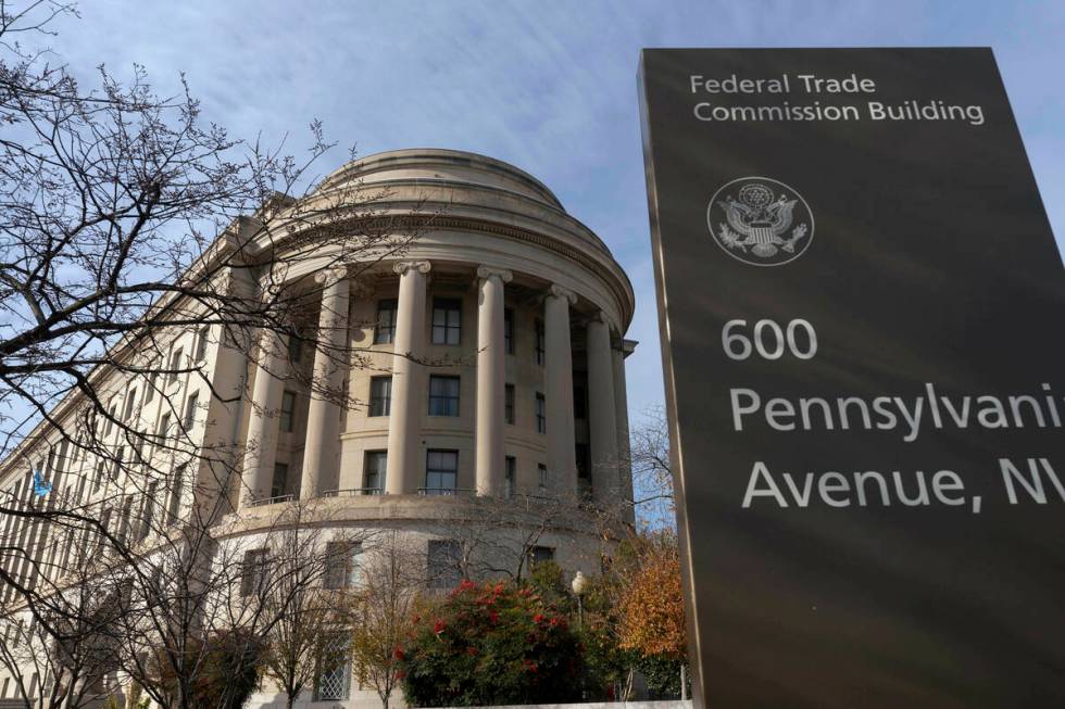 The Federal Trade Commission building is seen in Washington on Dec. 8, 2024. (AP Photo/Jose Lui ...