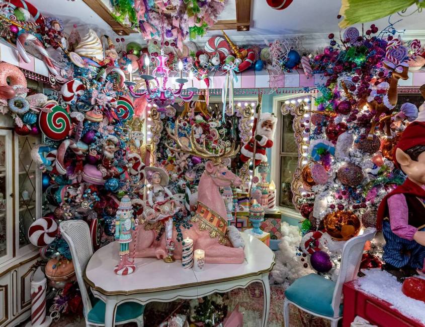 The kitchen was converted into a gingerbread sweet shop. (Jacob Trinidad/Santa’s Helpers Design)