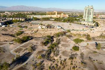 An aerial view of the shuttered Badlands Golf Course, on Tuesday, Oct. 22, 2024, in Las Vegas. ...