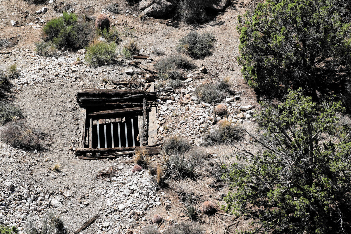 FILE — An abandoned mine shaft in Gold Butte National Monument, shown Monday, Oct. 8, 2018, w ...