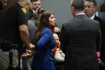 Addy Gonzales is handcuffed following her sentencing in Las Vegas Justice Court after being fou ...