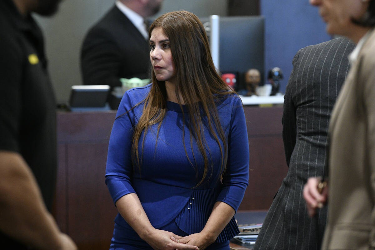 Addy Gonzales is seen during her sentencing in Las Vegas Justice Court after being found guilty ...