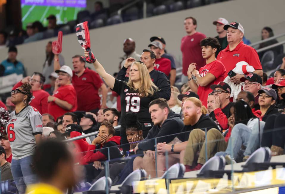 UNLV fans watch the action during the second half of the LA Bowl NCAA college football game aga ...