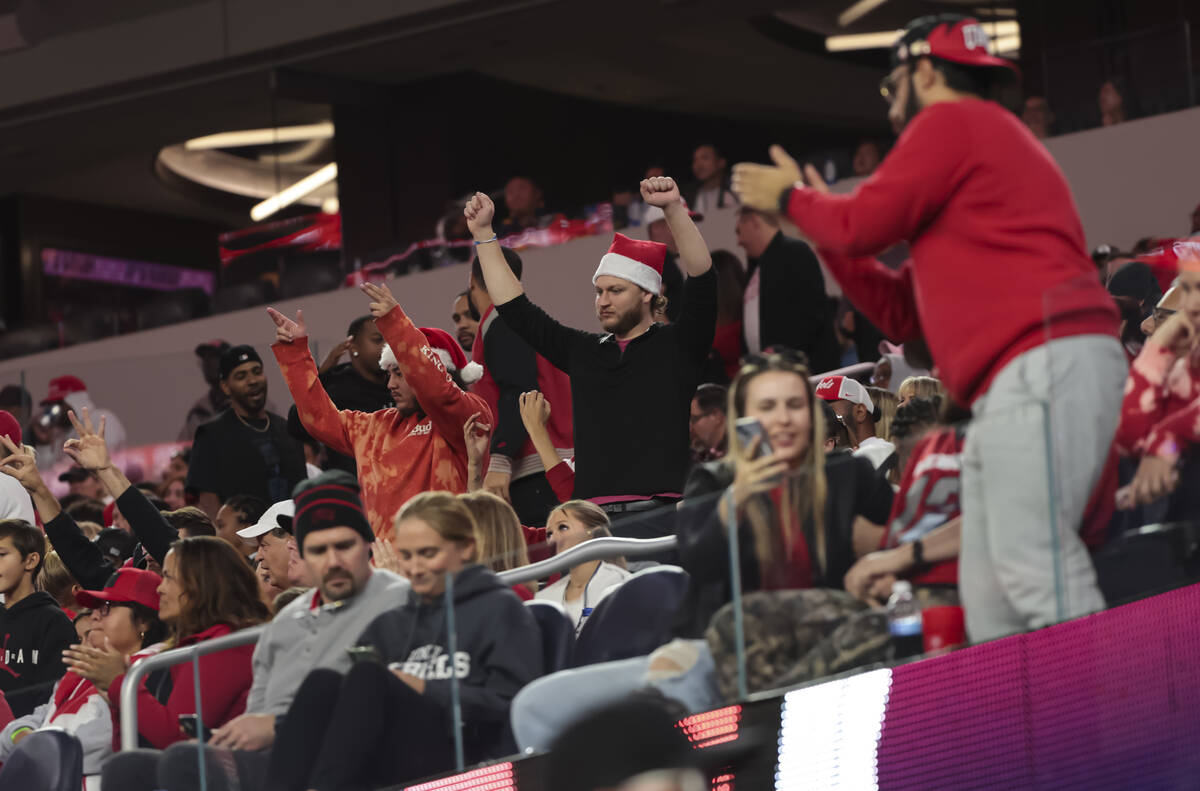 UNLV fans cheer during the second half of the LA Bowl NCAA college football game against Cal at ...