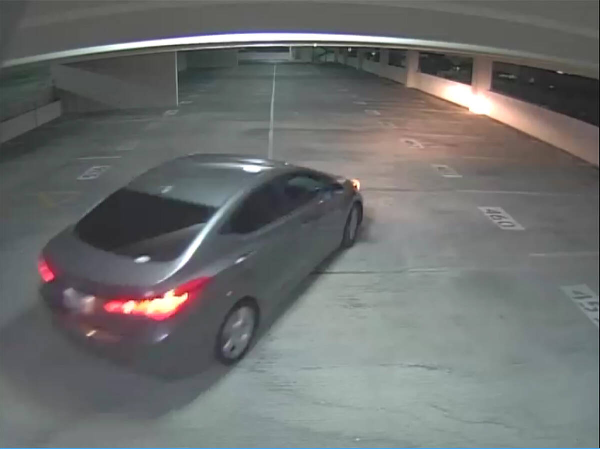 Surveillance photos of a vehicle possibly related to a person of interest in damage at UnitedHe ...