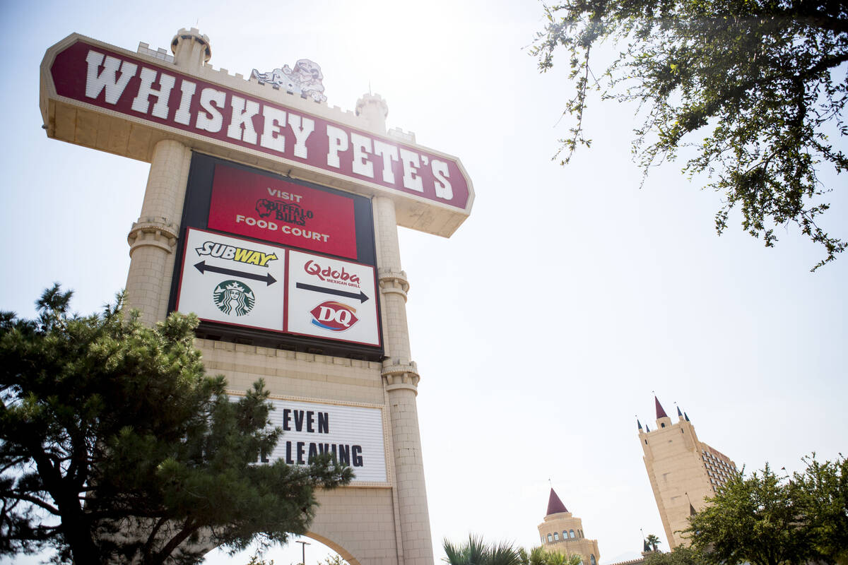 Whiskey Pete's hotel-casino's sign stands on Tuesday, Aug. 23, 2016, in Primm, Nevada. (Las Veg ...