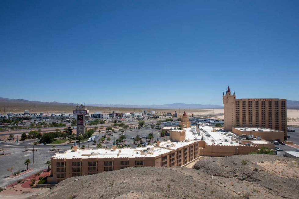 Cars drive on Interstate 15 by Whiskey Pete’s Tuesday, July 2, 2024, in Primm. (Daniel J ...