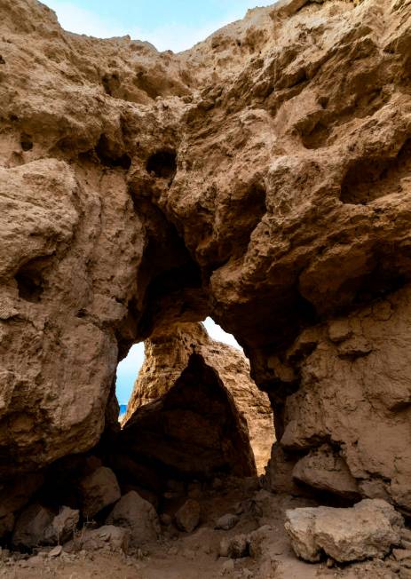 A natural arch within the Tule Springs Fossil Beds National Monument which is one of the locati ...