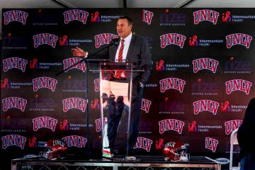 Dan Mullen speaks as he's announced as UNLV's next football coach at the Fertitta Football Comp ...