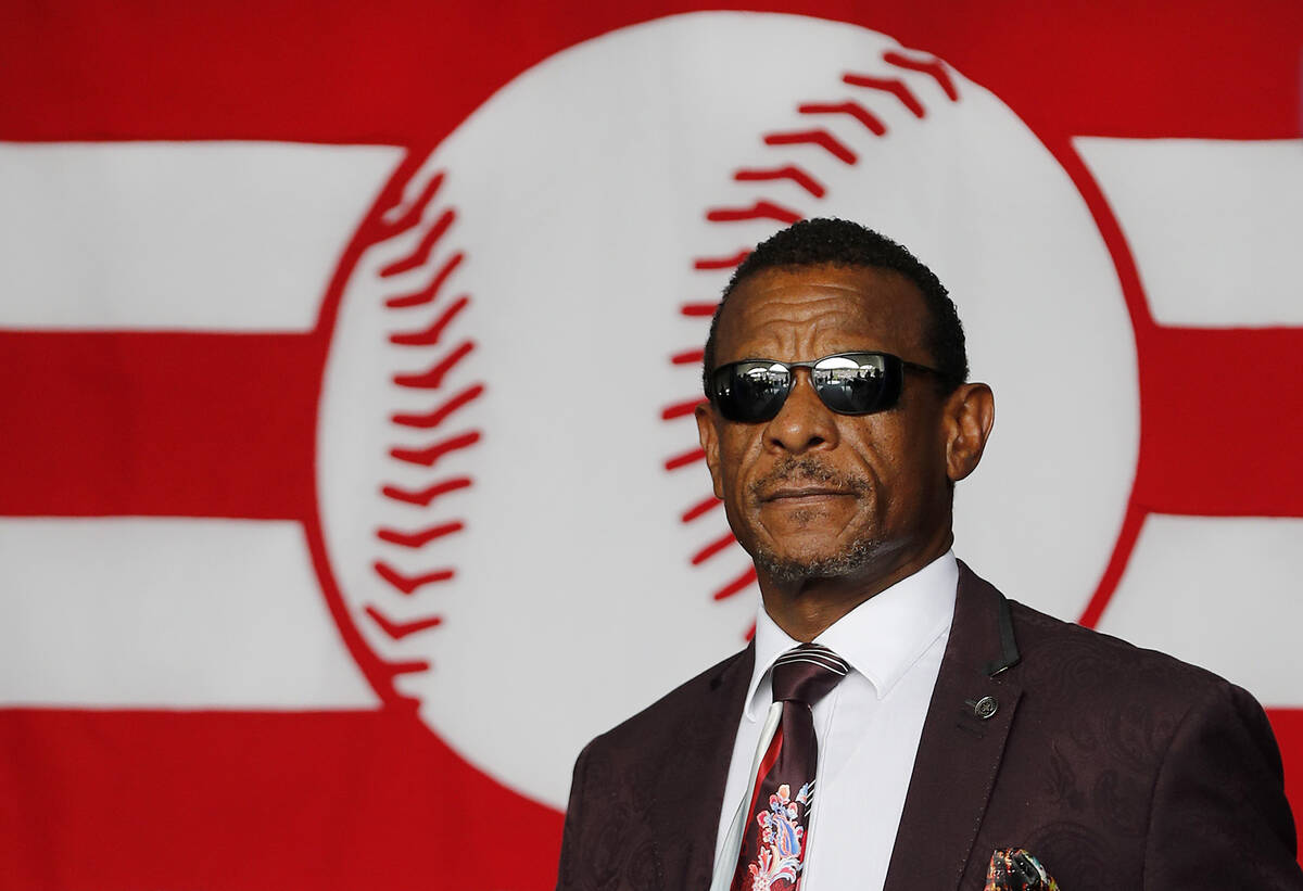 Hall of Famer Rickey Henderson attends the Baseball Hall of Fame induction ceremony at Clark Sp ...