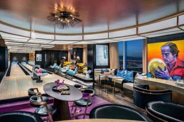 A look inside at the bowling alley in the Kingpin Suite at the Palms Casino Resort in Las Vegas ...