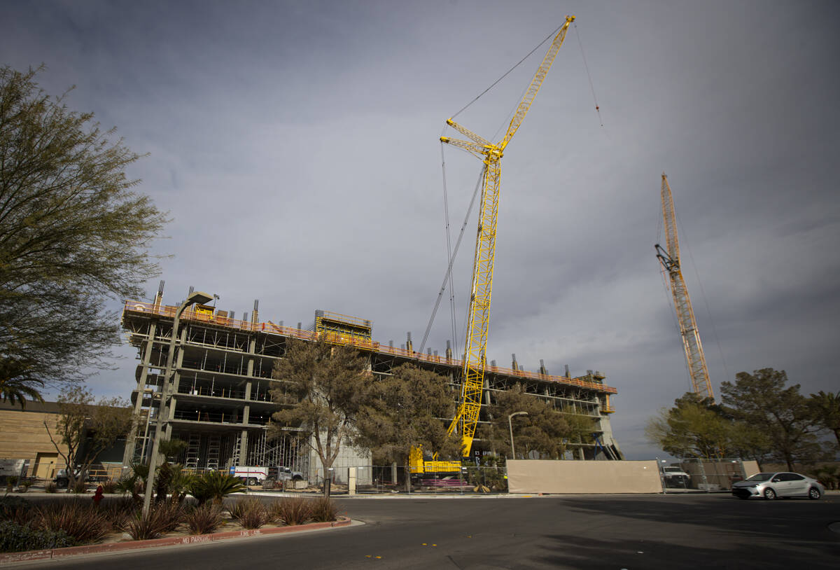 Construction continues on the new tower at the M Resort on Tuesday, Dec. 24, 2024, in Henderson ...