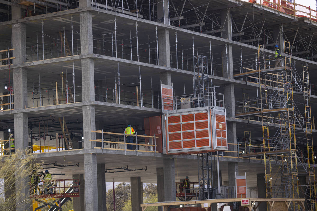 Construction continues on the new tower at the M Resort on Tuesday, Dec. 24, 2024, in Henderson ...