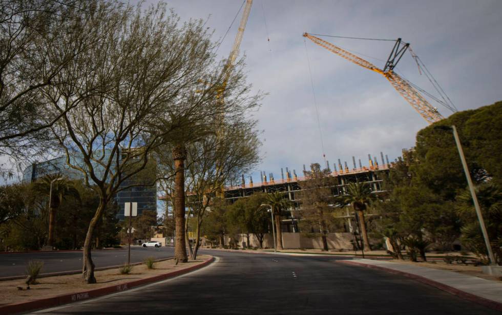 Construction continues on the new tower at the M Resort on Tuesday, Dec. 24, 2024, in Henderson ...