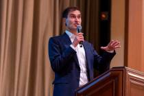 Oakland Athletics President Dave Kaval speaks as Mortenson-McCarthy, the Athletic's stadium con ...