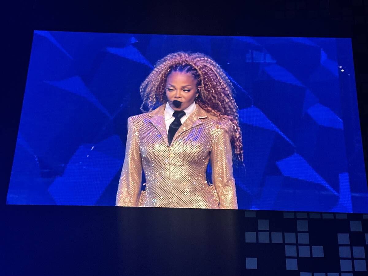 Janet Jackson performs at the launch of her residency production at Resorts World Theatre on Mo ...