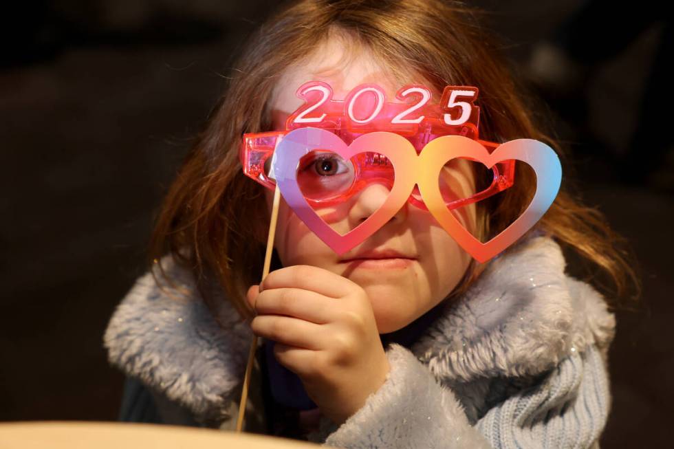 Giuliana Ellsworth, 4, poses during “Noon Year’s Eve” celebration at Disco ...