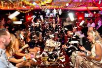 People celebrate into the night at the Foundation Room atop of Mandalay Bay. (L.E. Baskow/Las V ...