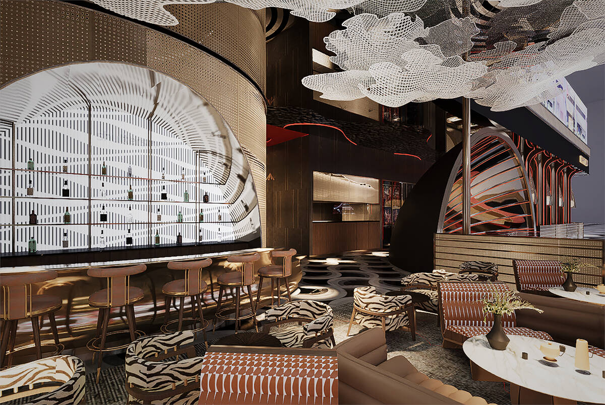 A rendering of the dining room at Copper Sun, a fine dining hot pot restaurant that is schedule ...