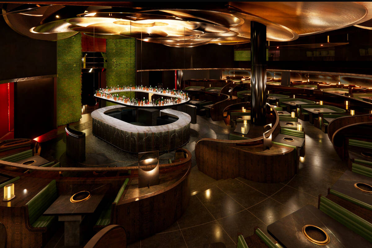 A rendering of the main dining area at Cote Vegas, a Korean steakhouse planned to open in 2025 ...