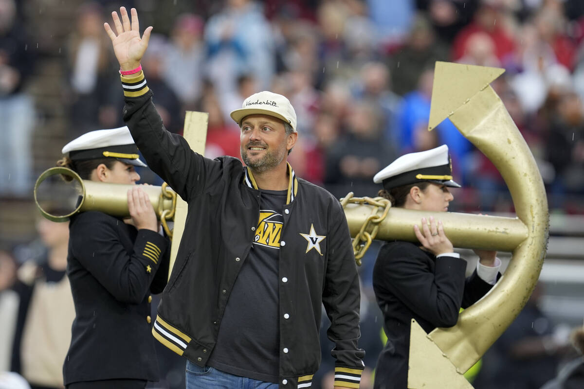 Comedian Nate Bargatze attends an NCAA college football game between Vanderbilt and South Carol ...