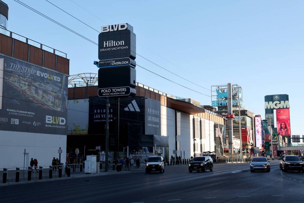 BLVD retail center is shown on the Strip in Las Vegas at the site of the former Hawaiian Market ...