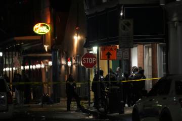 Emergency services attend the scene after a vehicle drove into a crowd on New Orleans' Canal an ...