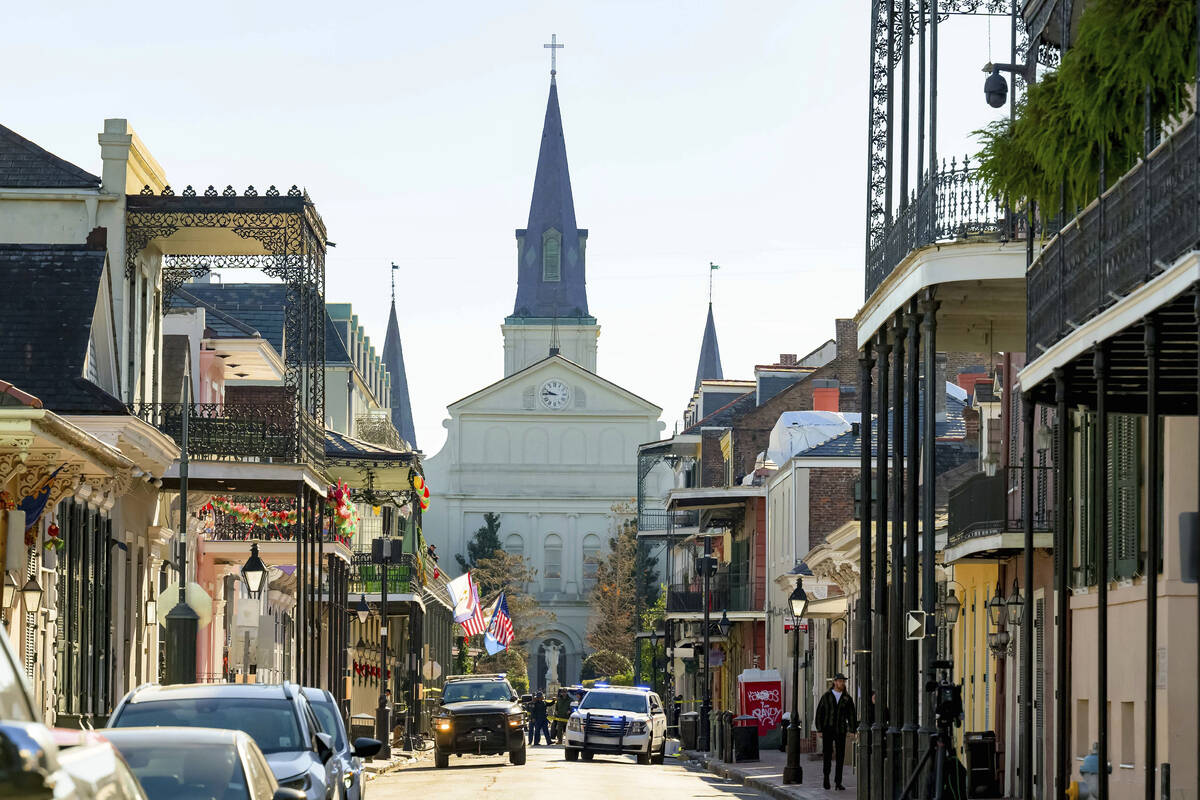 The St. Louis Cathedral is seen on Orleans St is seen in the French Quarter where a suspicious ...