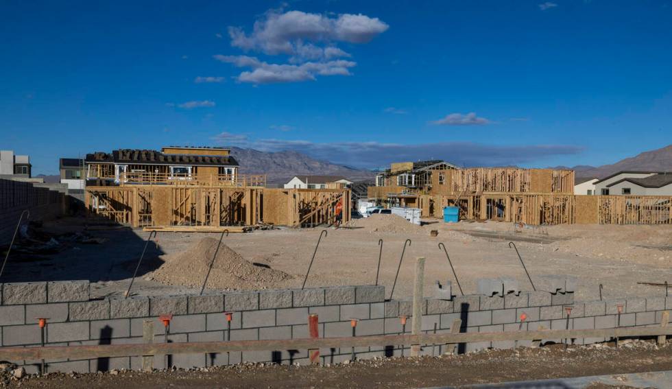 Homes within the new Citrine development continue to be built about Skye Canyon on Tuesday, Jan ...