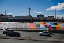 A mural by Vozzola entitled “Color Therapy,” at the Charleston underpass bridging the Arts ...