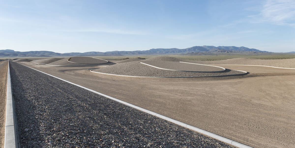 This is an undated photo of a portion of “City,” the land art sculpture by Michae ...