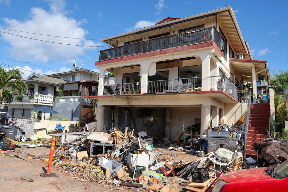 A view of the home where a New Year's Eve fireworks explosion killed and injured people, Wednes ...