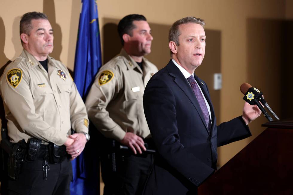 Spencer Evans, special agent in charge of the FBI’s Las Vegas division, speaks during a news ...