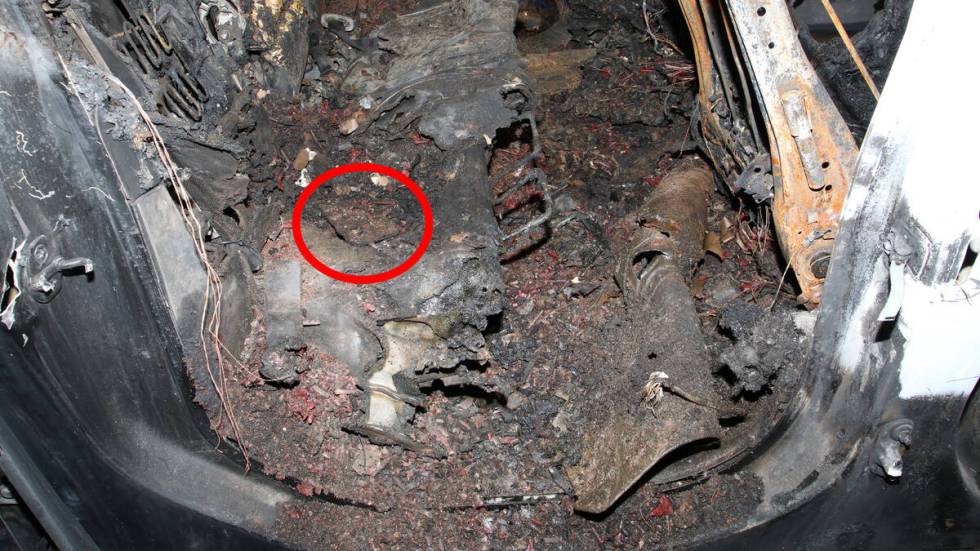 In an image released by the Metropolitan Police Department on Friday, Jan. 3, 2025, a charred p ...