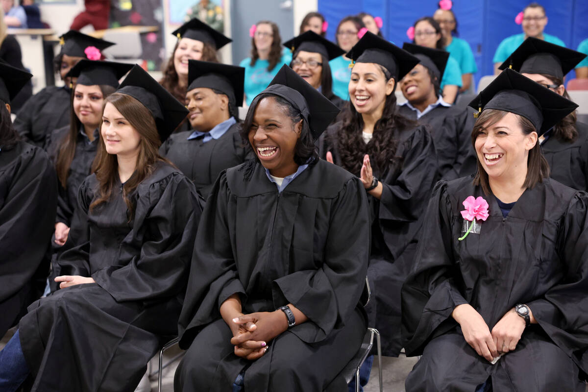 Inmates at Florence McClure Women’s Correctional Center, including from left front, Mela ...