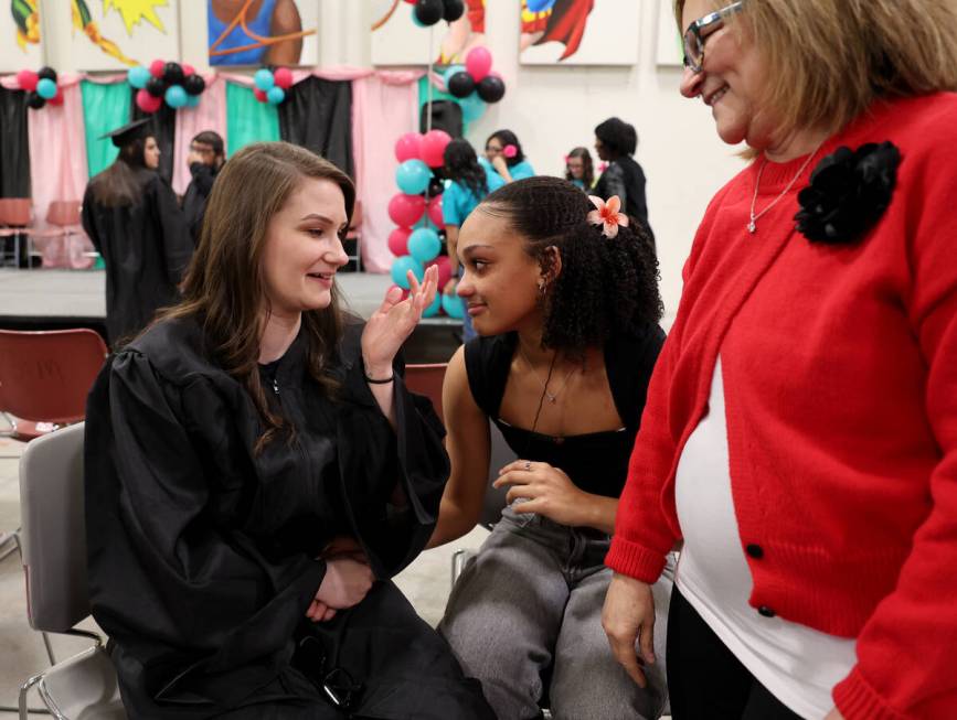 Melanie Costantini, an inmate at Florence McClure Women’s Correctional Center, cries with her ...