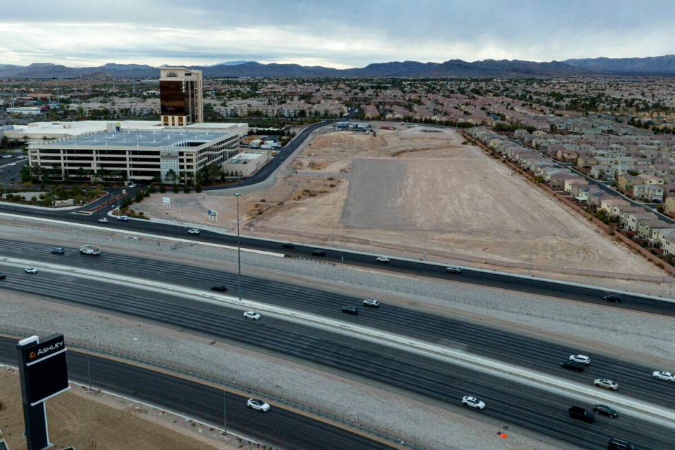 An aerial view of Durango hotel-casino with the vacant land to its west, on Tuesday, Jan 7, 202 ...