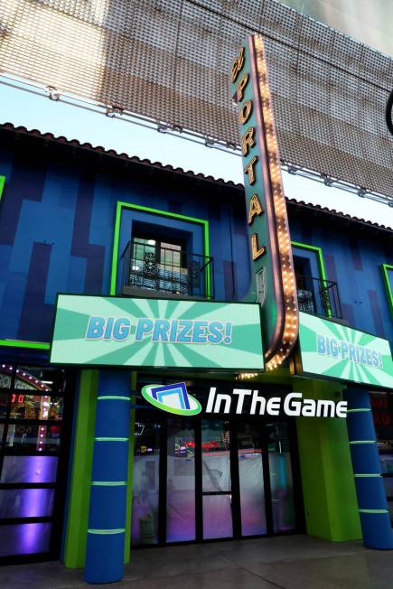 The opening-soon In The Game arcade business is shown at the Fremont Street Experience in downt ...