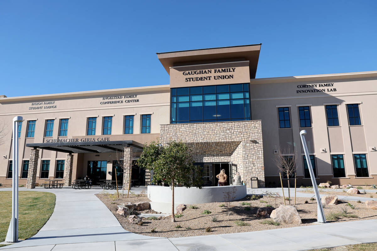 The new Gaughan Family Student Union at Bishop Gorman High School is shown in Summerlin on Mond ...