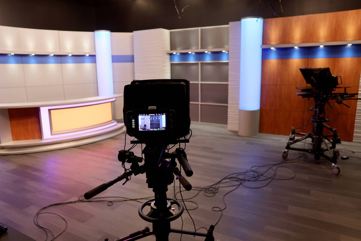 The Broadcast Media Center is shown during the opening ceremony for the new Gaughan Family Stud ...