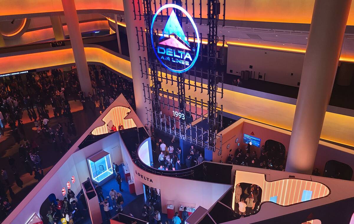 Delta took over the Sphere lobby with a display of aviation artifacts for the company that star ...