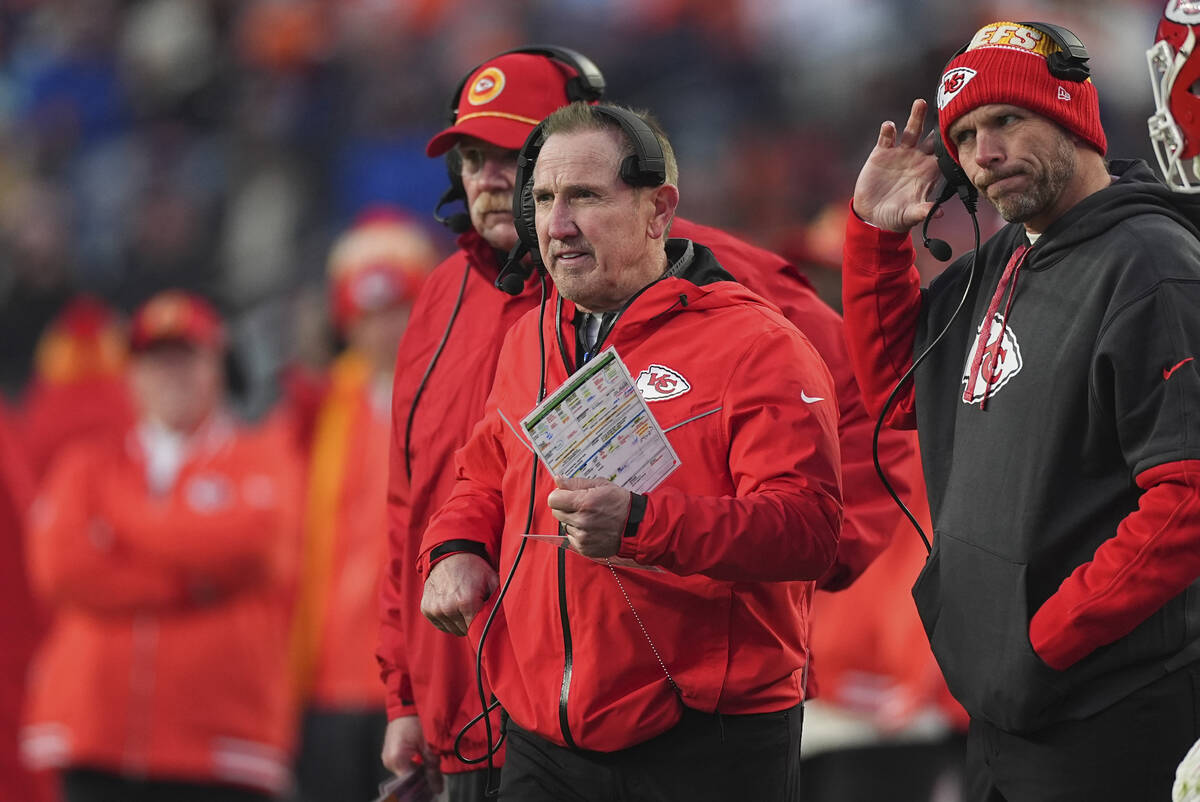 Kansas City Chiefs defensive coordinator Steve Spagnuolo in the second half of an NFL football ...