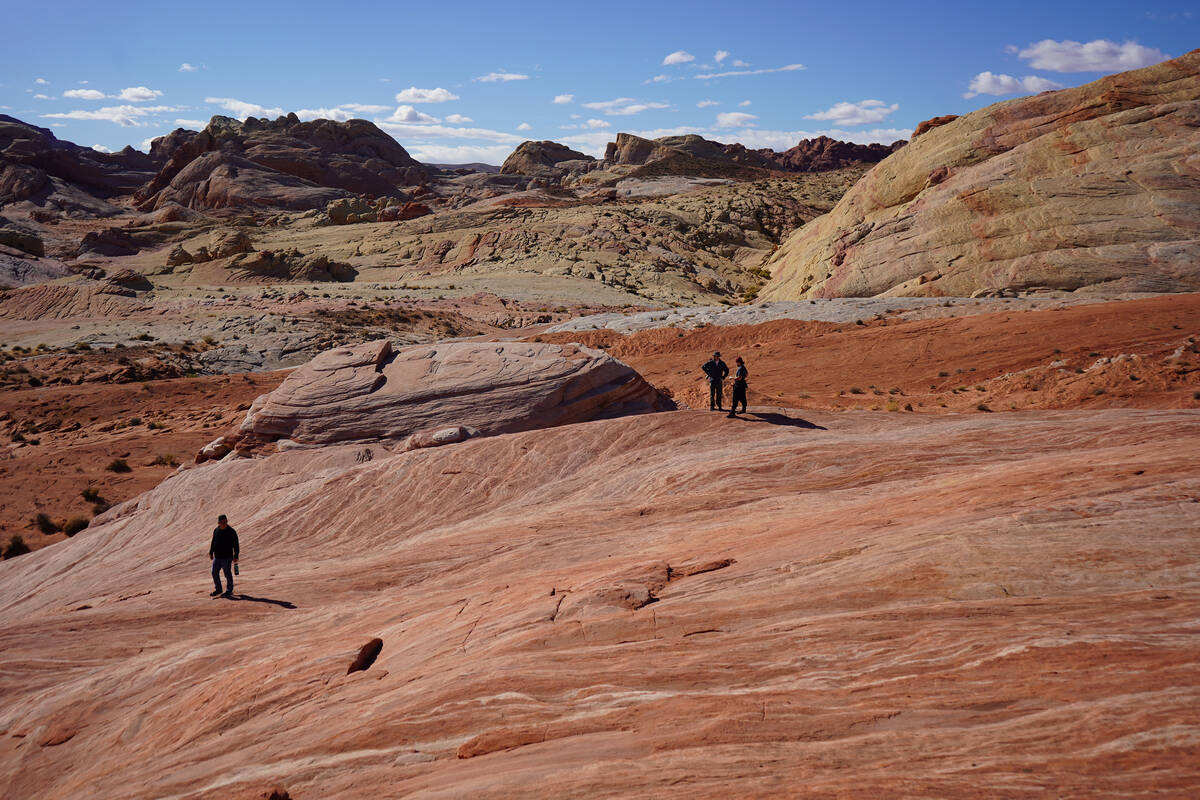 Gorgeous desert hues mix together at the Valley of Fire State Park’s Fire Wave. (Natalie ...