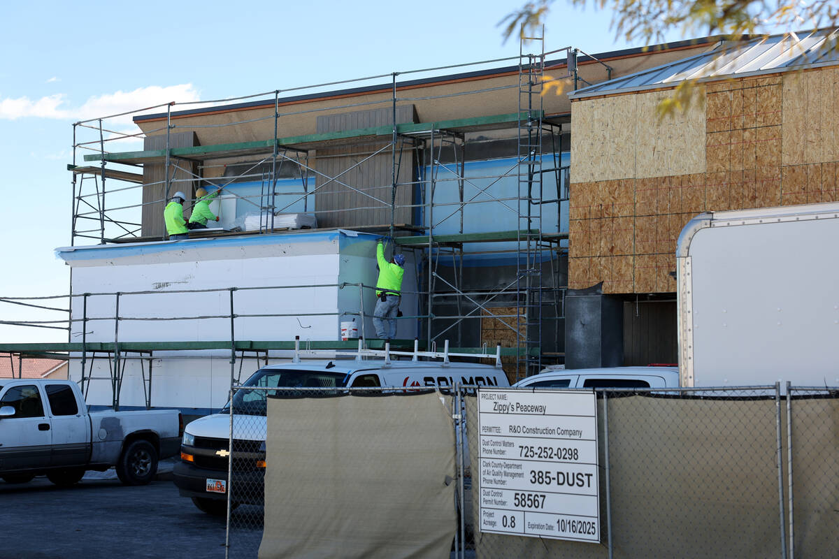 Zippy’s restaurant is shown under construction at 4590 S. Hualapai Way in Las Vegas Thur ...