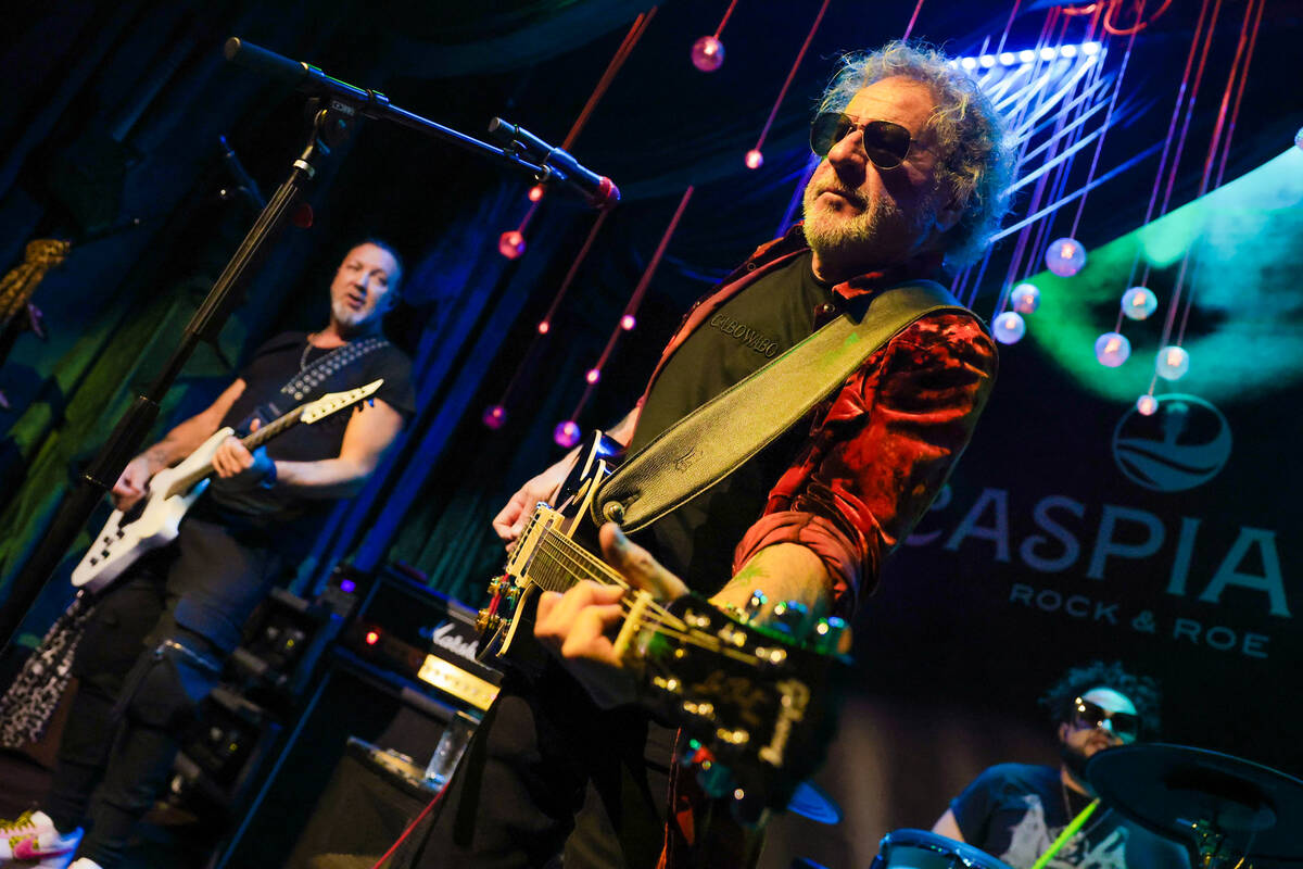 Sammy Hagar performs during the grand opening of Caspian's at Caesars Palace on Friday, Jan. 10 ...