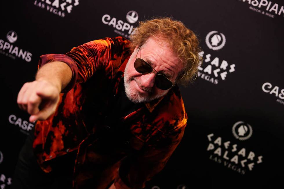 Sammy Hagar poses during the grand opening of Caspian's at Caesars Palace on Friday, Jan. 10, 2 ...